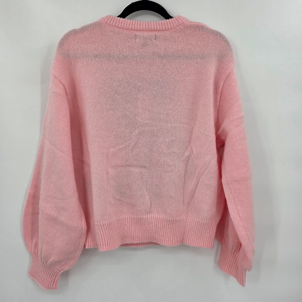 SIMPLY SOUTHRN Pink Cowgirl Boots Bow Knit Sweater Women's Cozy Pullover XL NWT - Picture 5 of 8